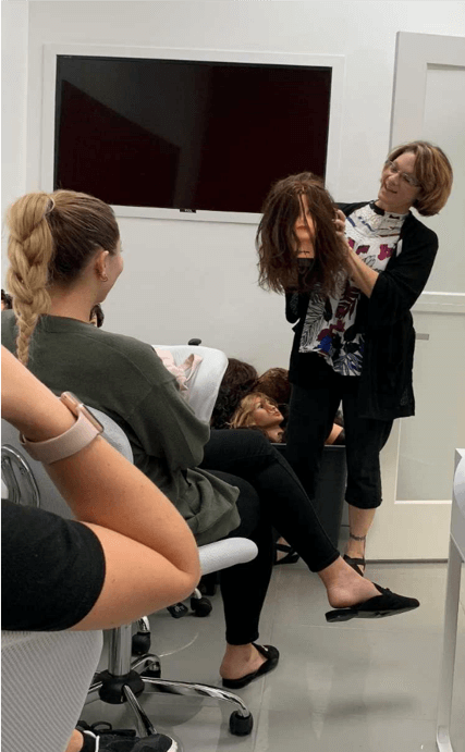 Hair design being taught at our Columbus campus.